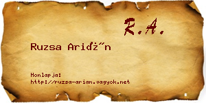 Ruzsa Arián névjegykártya